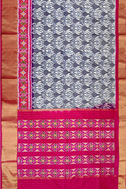 Handwoven ikat pure silk saree in floral pattern