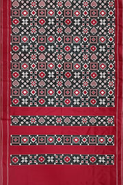 Double Ikat telia pure silk saree in black in 9 motifs pattern.