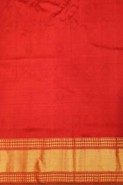 Ikkat pure silk saree in red in navratan pattern.