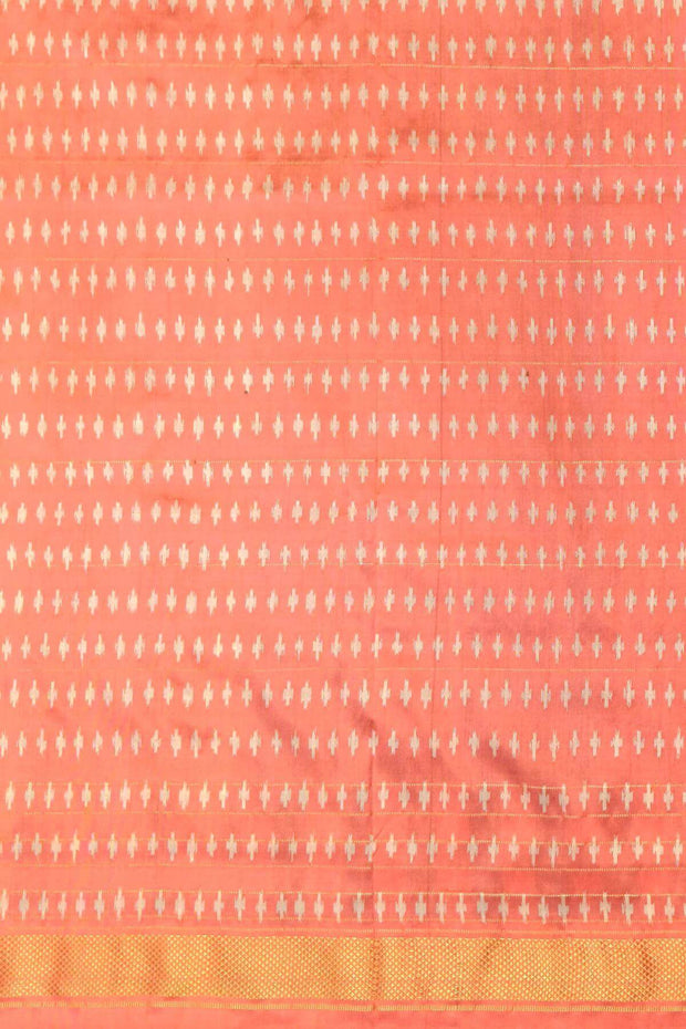 Ikat pure silk saree in wine with checks & buttis