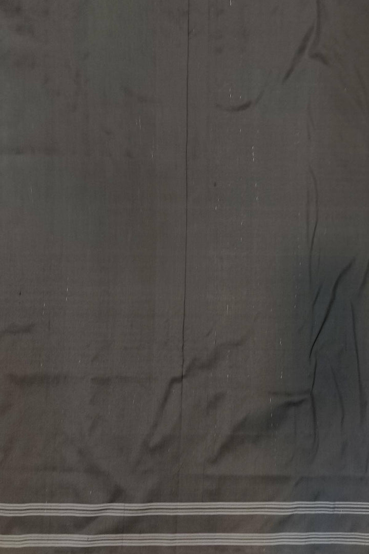 Ikkat pure silk saree in off white with birds & animal motifs.