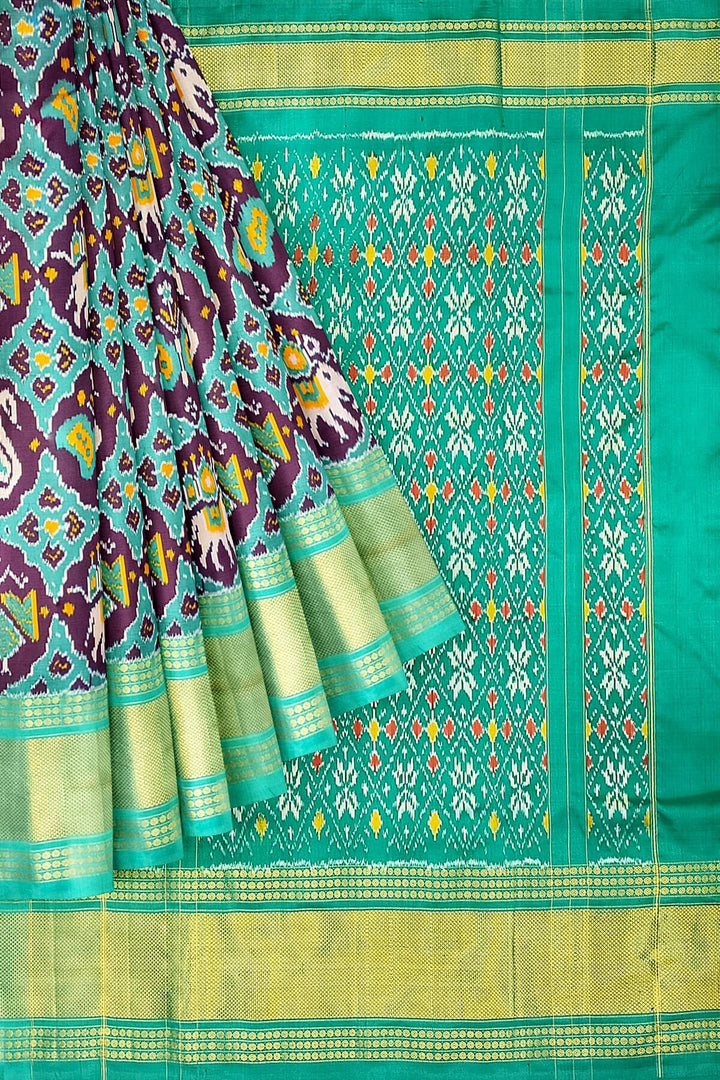 Ikat pure silk saree in  in narikunj design