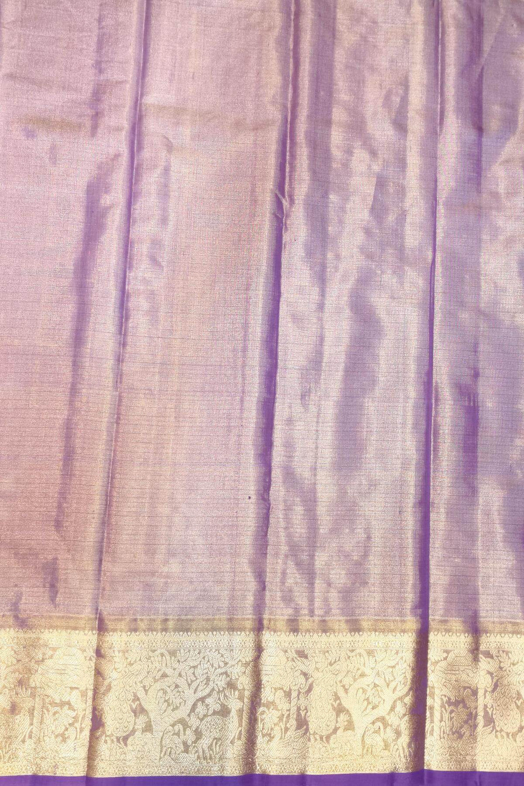 Handwoven Ikat pure  silk tissue saree in beautiful lavender with floral motifs