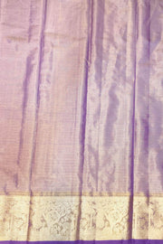Handwoven Ikat pure  silk tissue saree in beautiful lavender with floral motifs