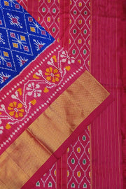 Handwoven ikkat pure silk saree in diamond pattern