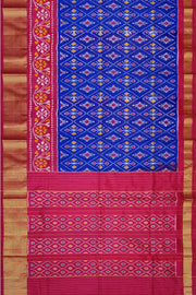 Handwoven ikkat pure silk saree in diamond pattern