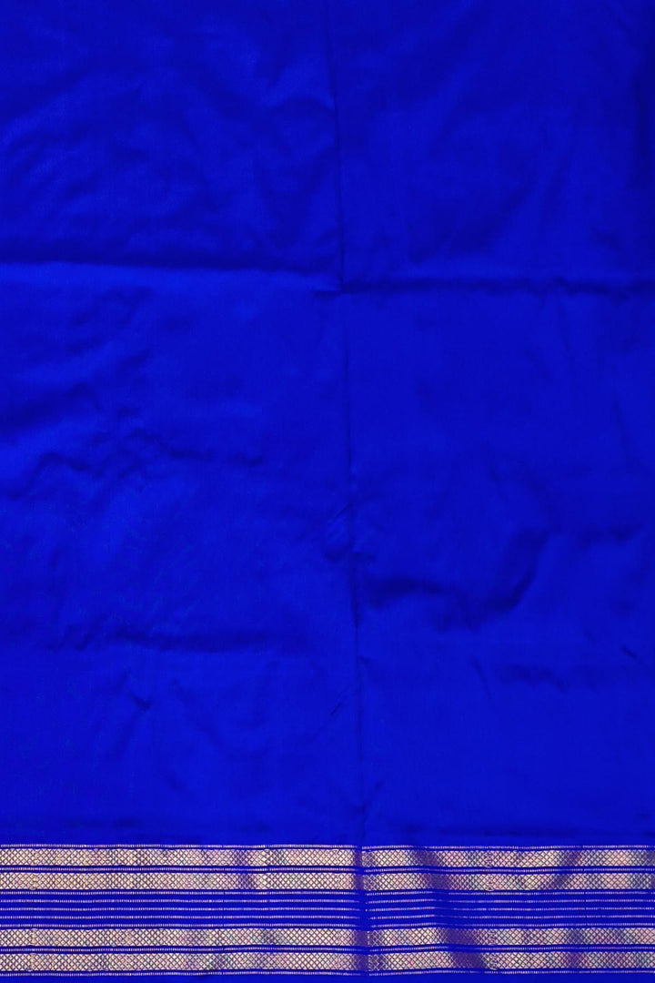 ikkat pure silk saree in copper sulphate blue