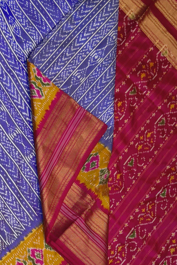 Ikkat pure silk saree in lavender