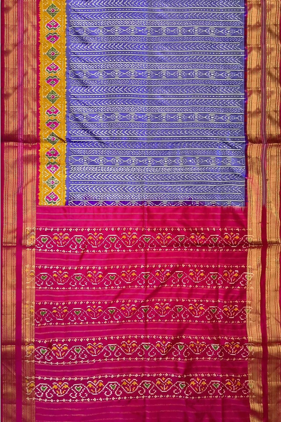 Ikkat pure silk saree in lavender