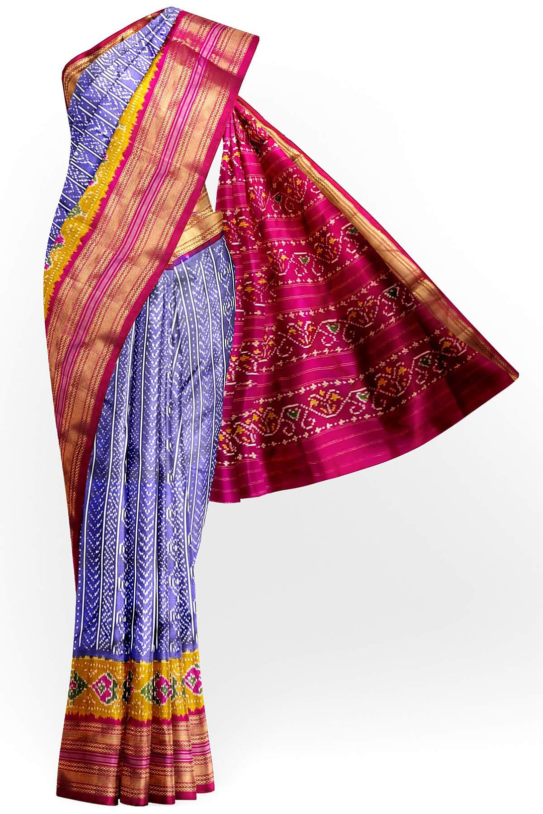 Ikkat pure silk saree in lavender