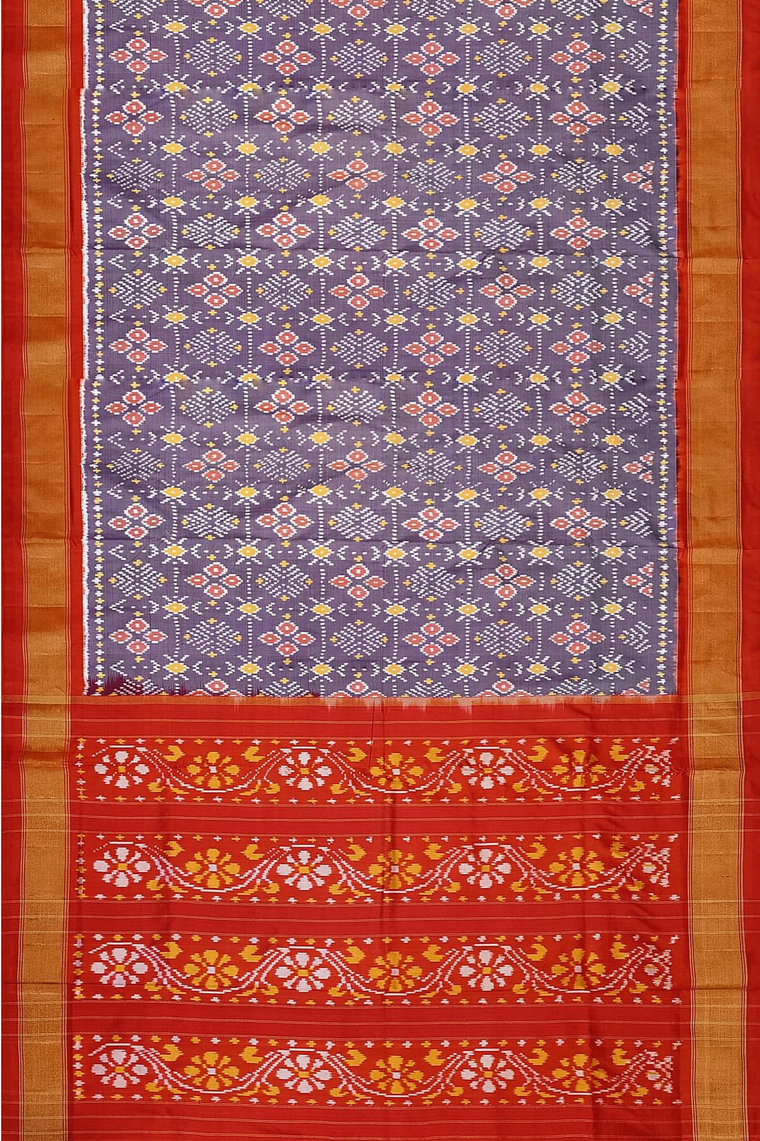 Ikkat pure silk saree in light lavender