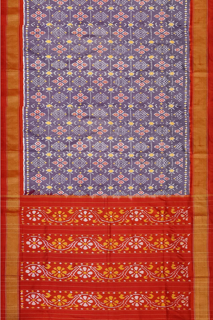 Ikkat pure silk saree in light lavender