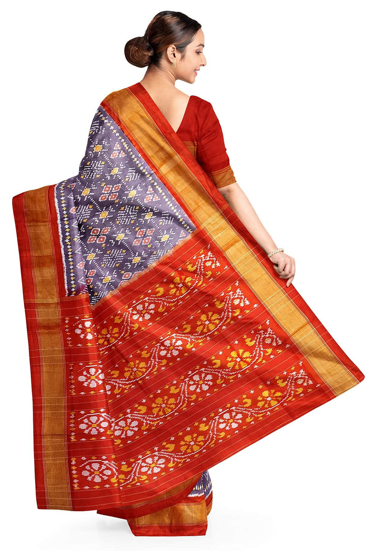 Ikkat pure silk saree in light lavender