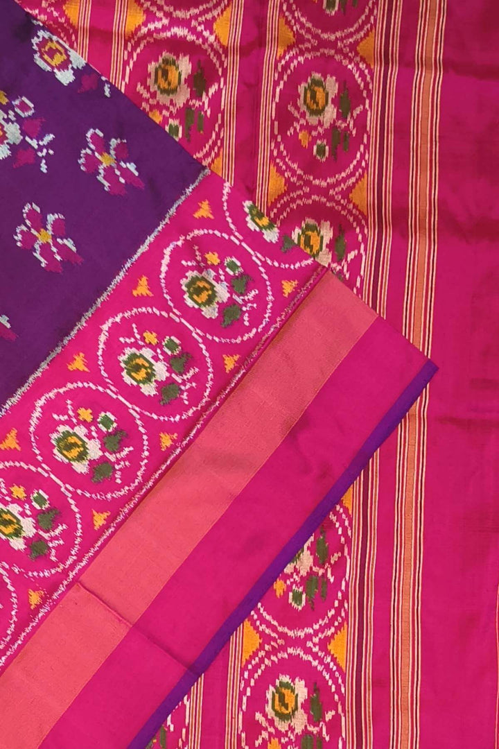 Ikkat pure silk saree in deep purple
