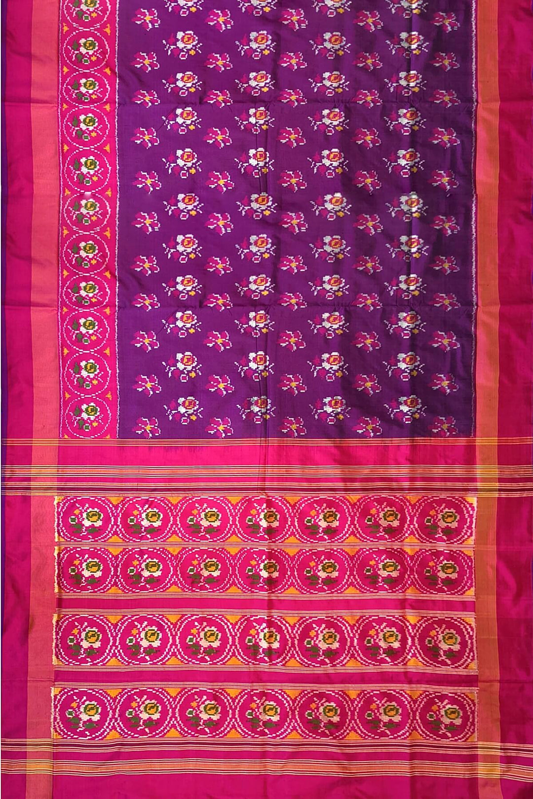 Ikkat pure silk saree in deep purple