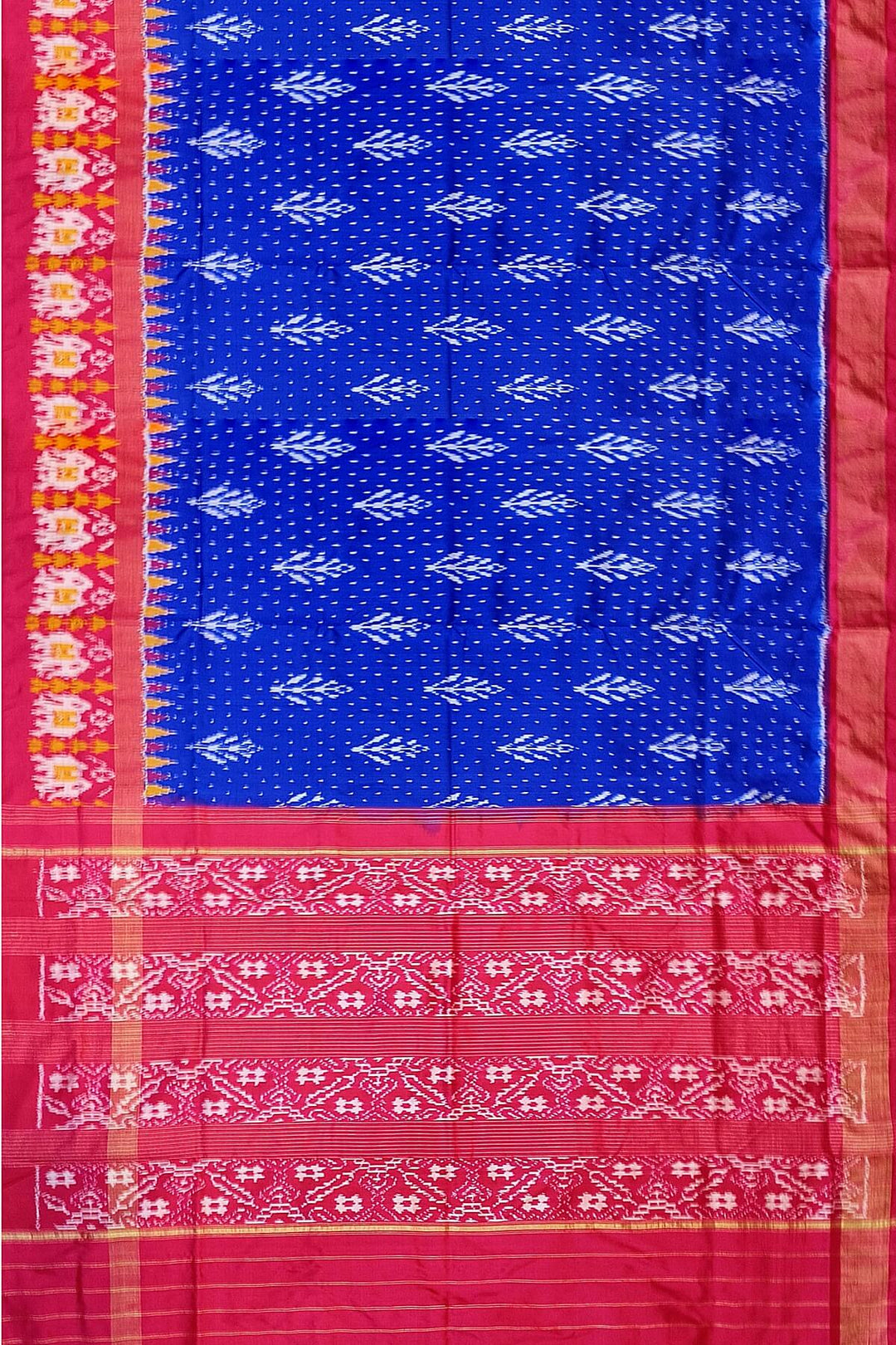 Ikkat pure silk saree  with floral  motifs