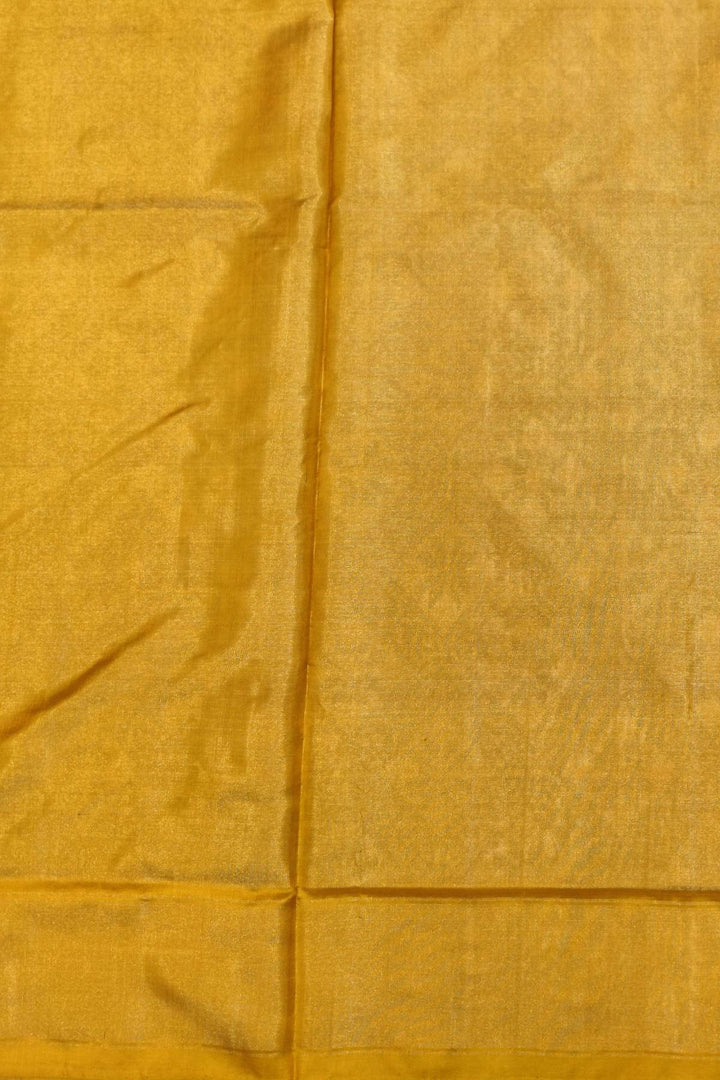 Ikkat  pure silk tissue saree in yellow & off white