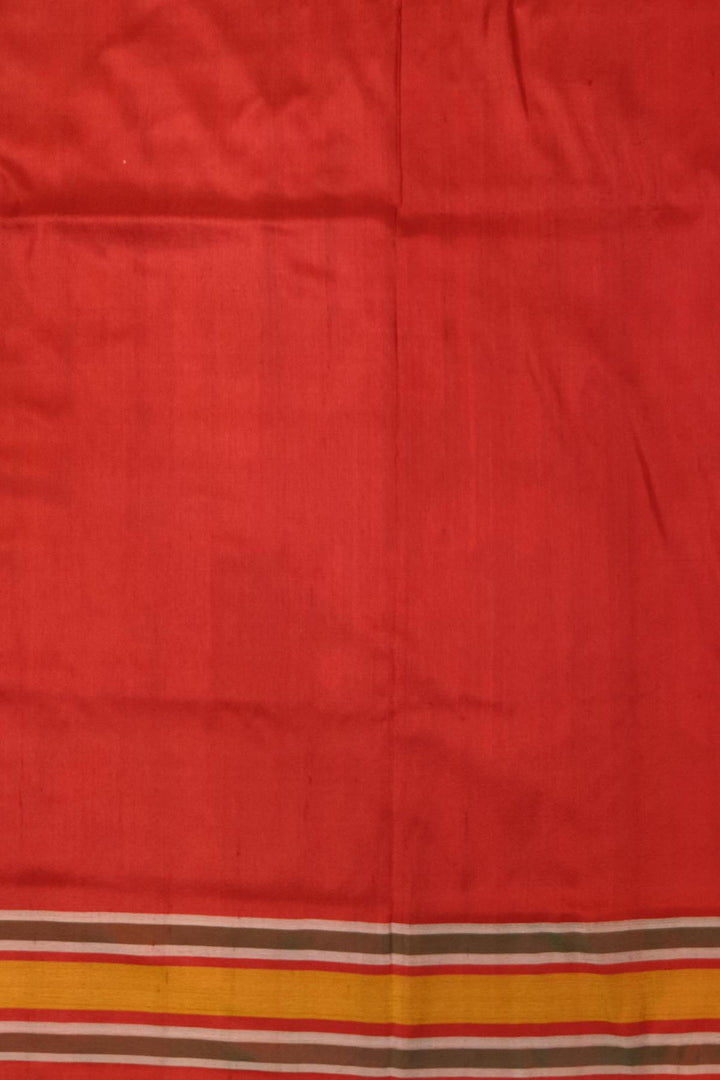 A twill weave ikkat pure silk saree in  off white