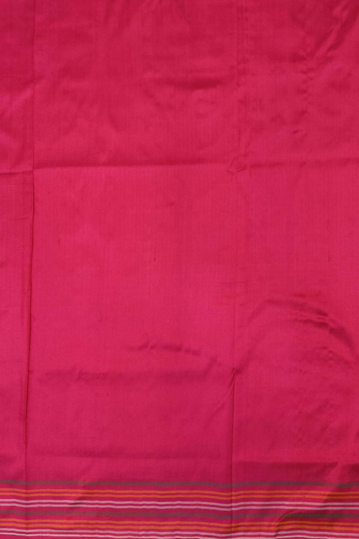A twill weave ikkat pure silk saree in  pink