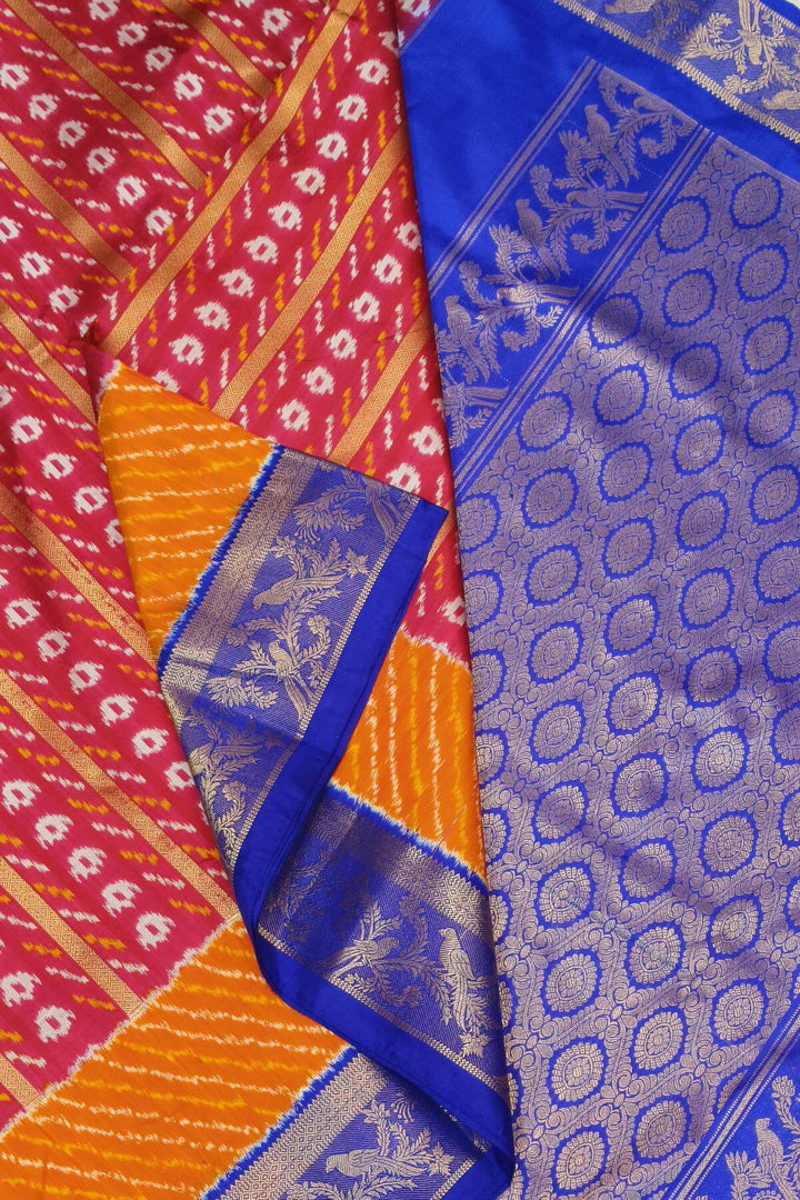 ikkat pure silk saree in magenta