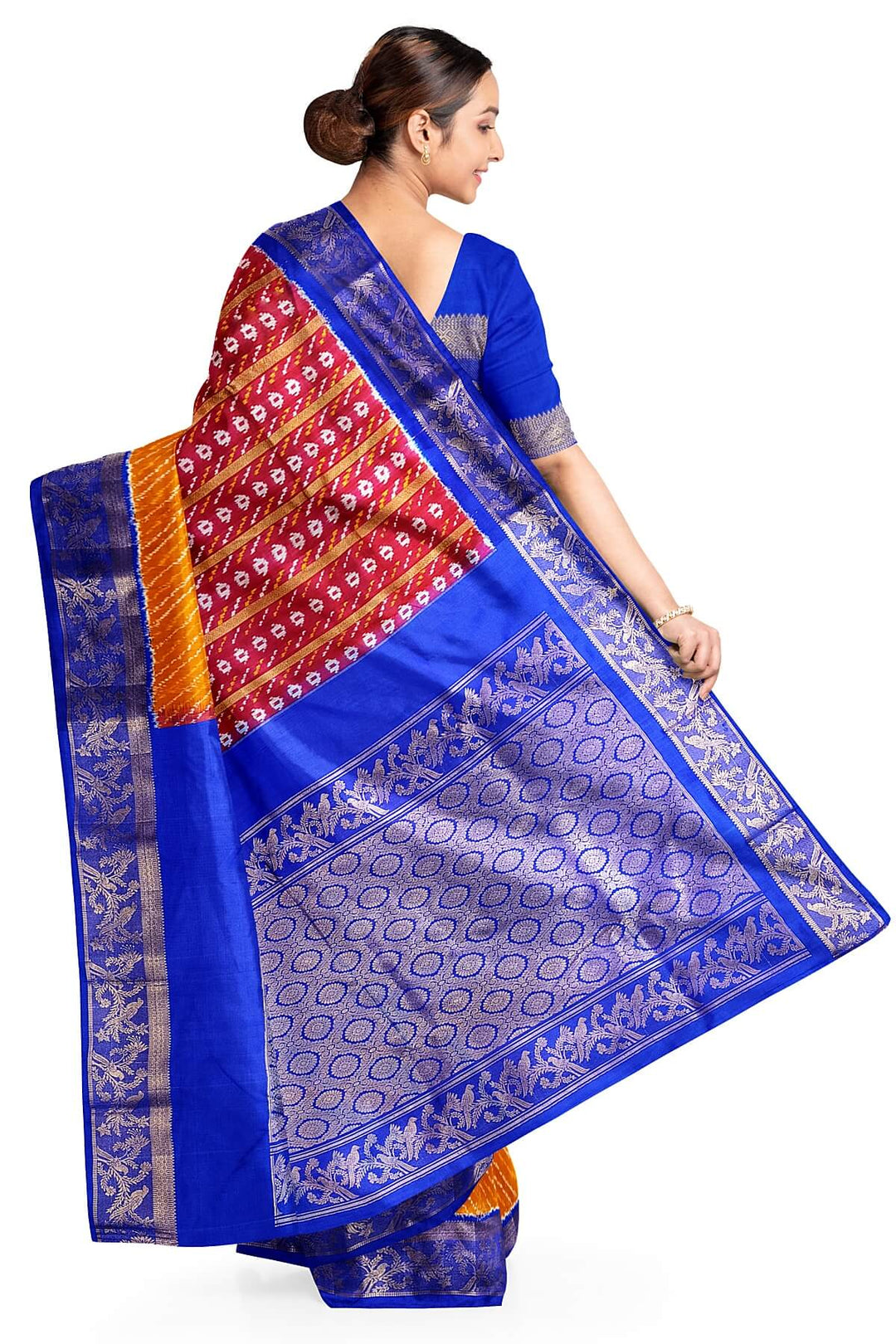 ikkat pure silk saree in magenta