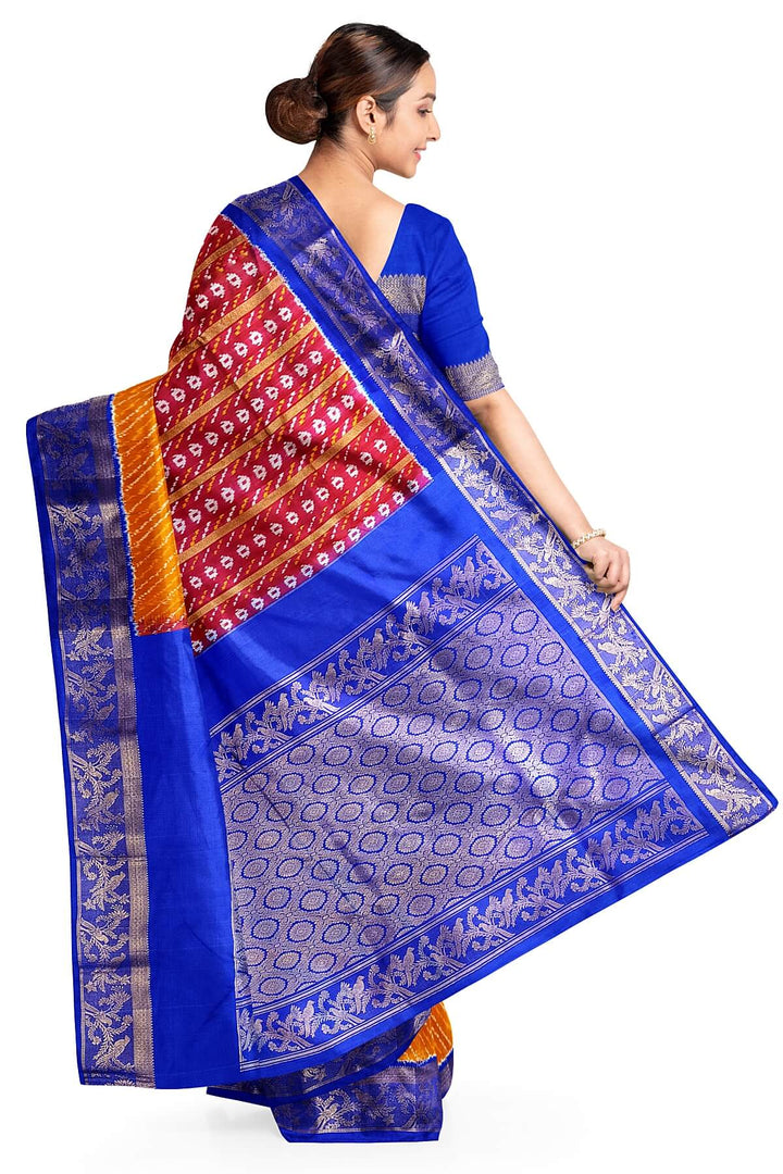 ikkat pure silk saree in magenta