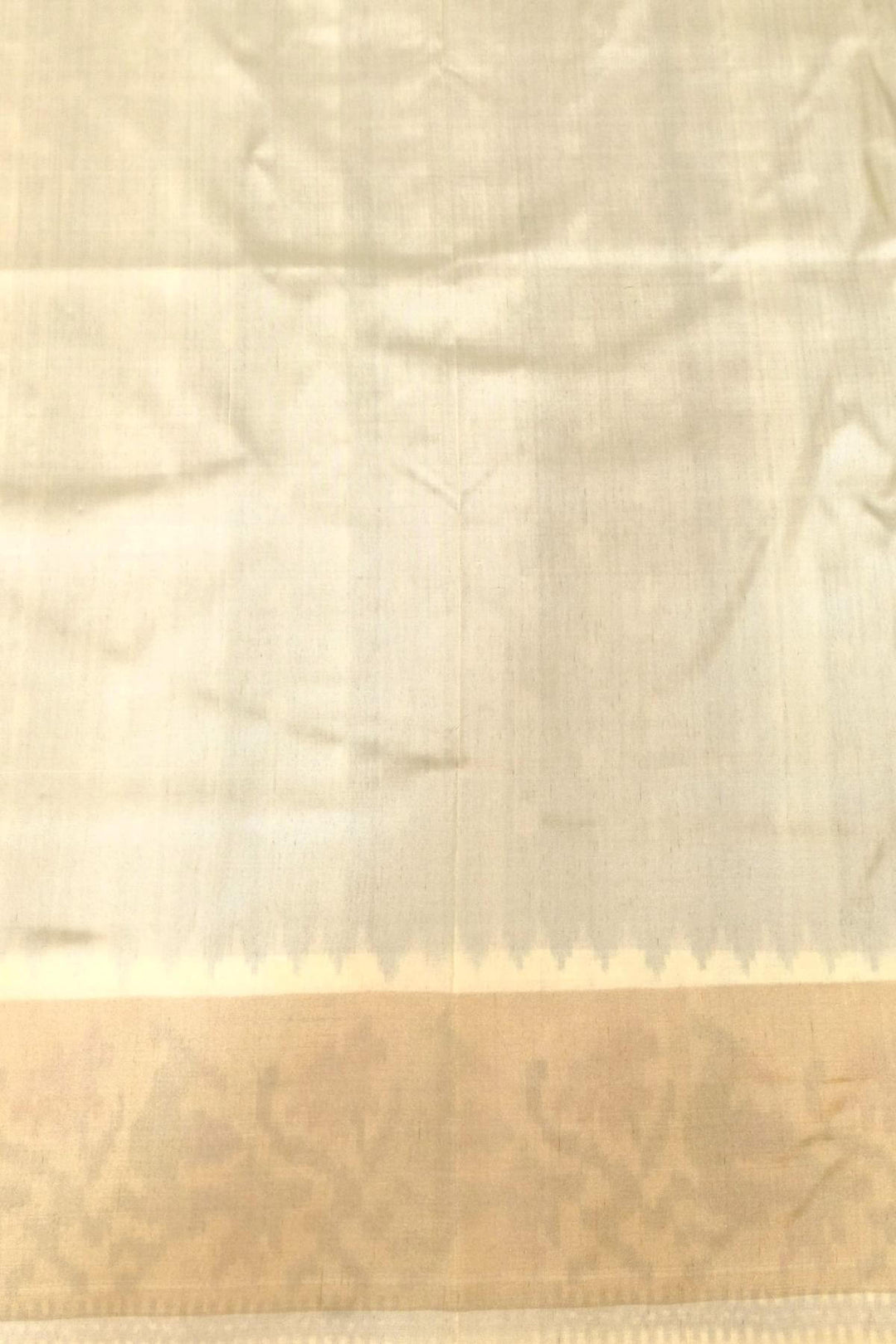 Handwoven Ikat pure silk saree in green with small motifs