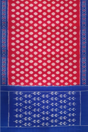 Handwoven ikat pure cotton saree in pink with polka dots