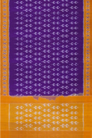 Handwoven ikat pure cotton saree in violet  with floral motifs .