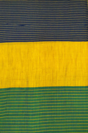 Handwoven ikat khadi cotton saree in yellow