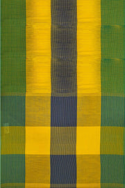 Handwoven ikat khadi cotton saree in yellow