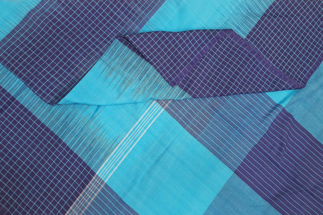Handwoven ikat  cotton saree in blue