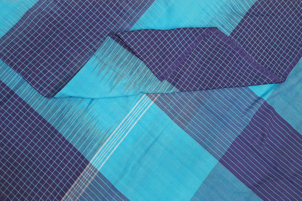 Handwoven ikat  cotton saree in blue