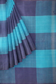 Handwoven ikat  cotton saree in blue