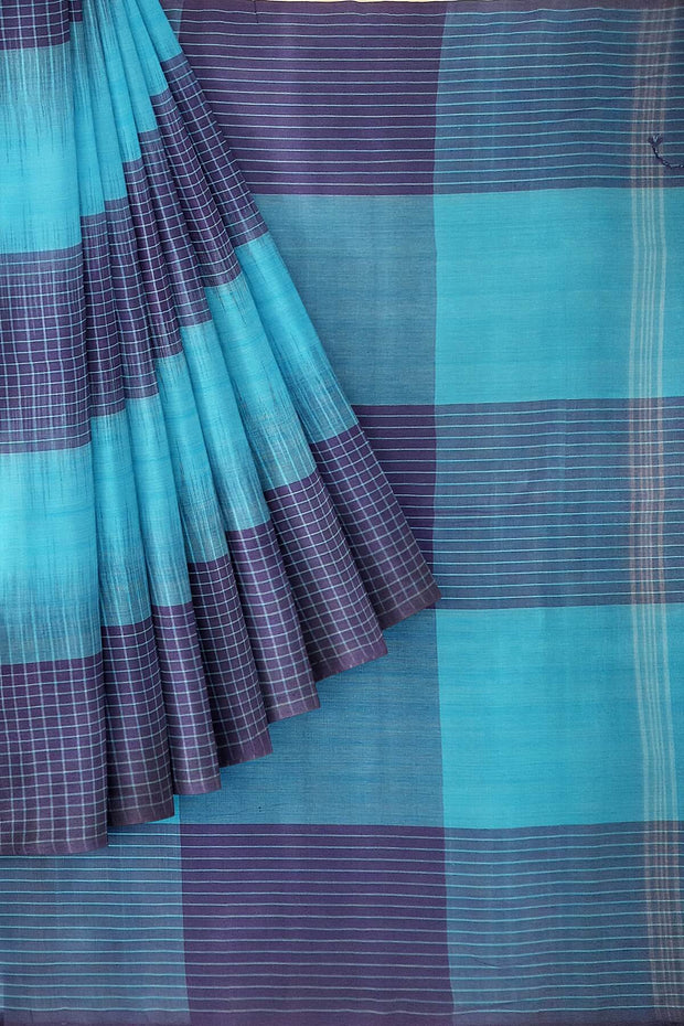 Handwoven ikat  cotton saree in blue