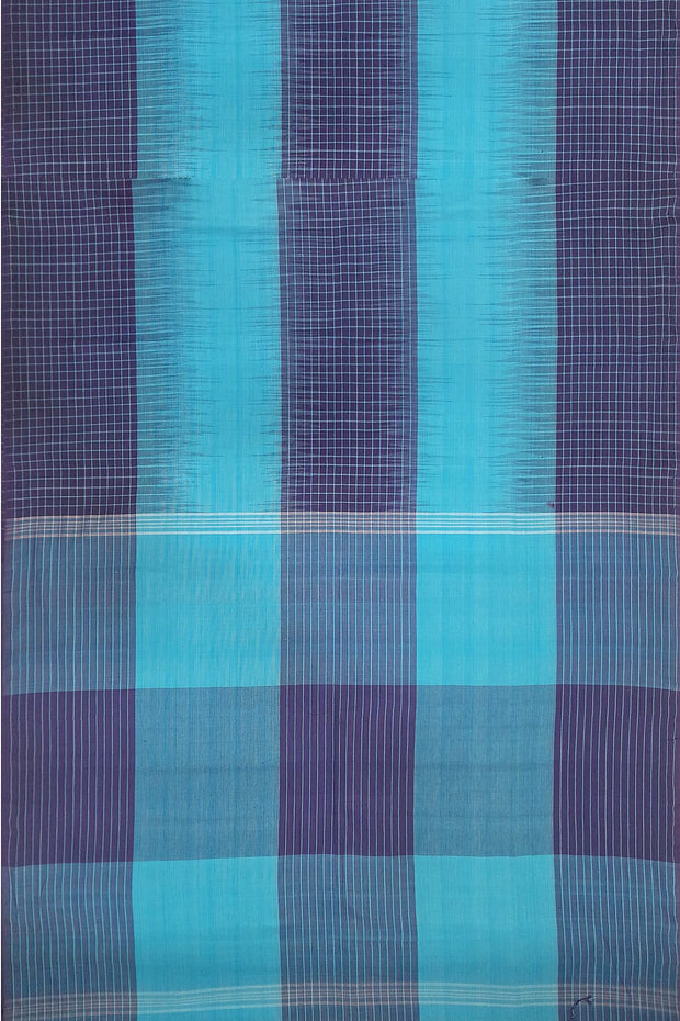 Handwoven ikat  cotton saree in blue