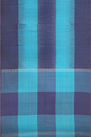 Handwoven ikat khadi cotton saree in blue