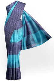 Handwoven ikat  cotton saree in blue