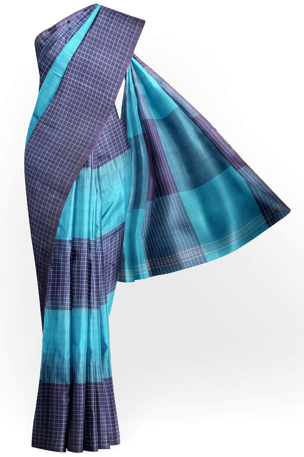 Handwoven ikat  cotton saree in blue