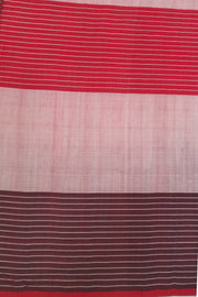 Handwoven ikat khadi cotton saree in red