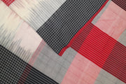 Handwoven ikat khadi cotton saree in red