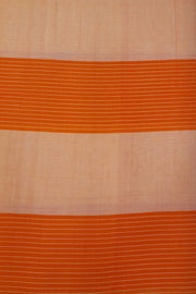 Handwoven ikat  cotton saree in orange