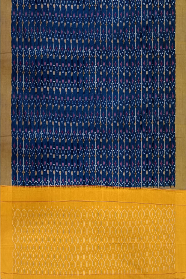 Ikat pure cotton saree in navy blue
