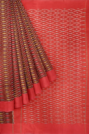 Ikat pure cotton saree in maroon