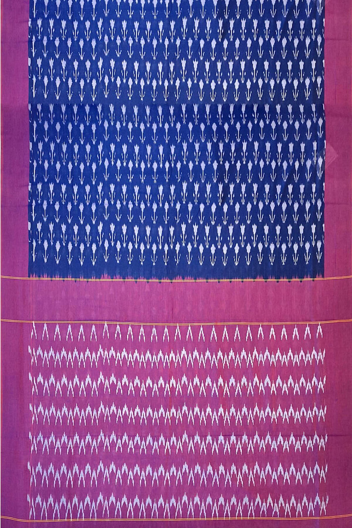 Ikkat pure cotton saree in navy blue