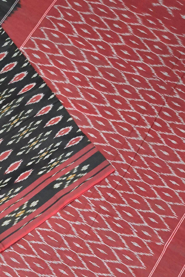 Ikkat pure cotton saree in black