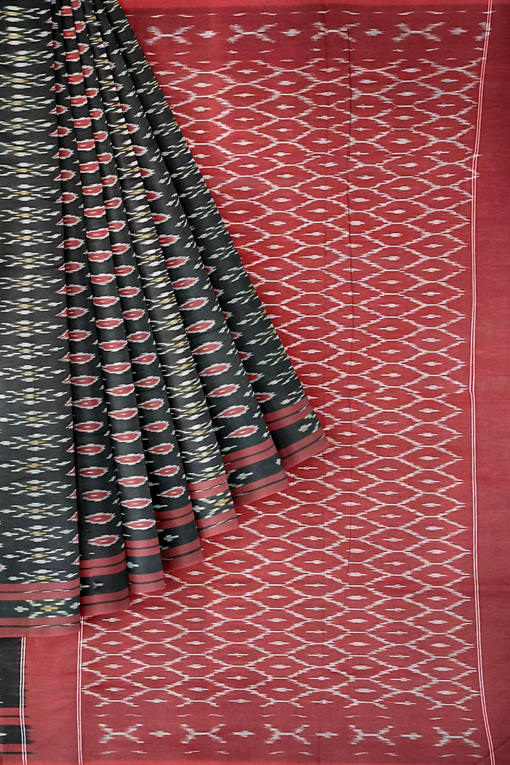 Ikkat pure cotton saree in black