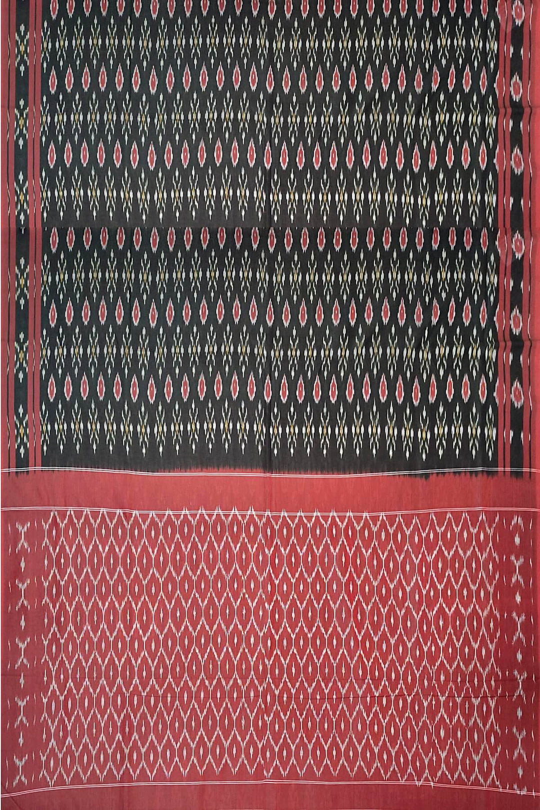 Ikkat pure cotton saree in black