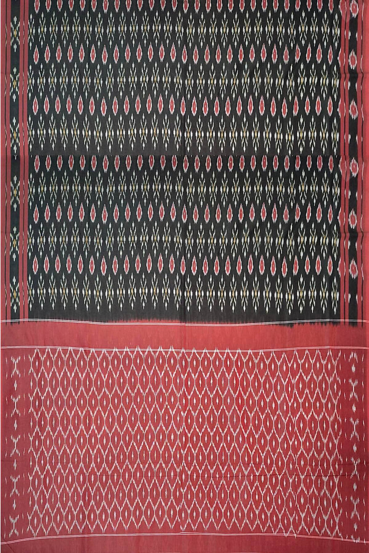 Ikkat pure cotton saree in black