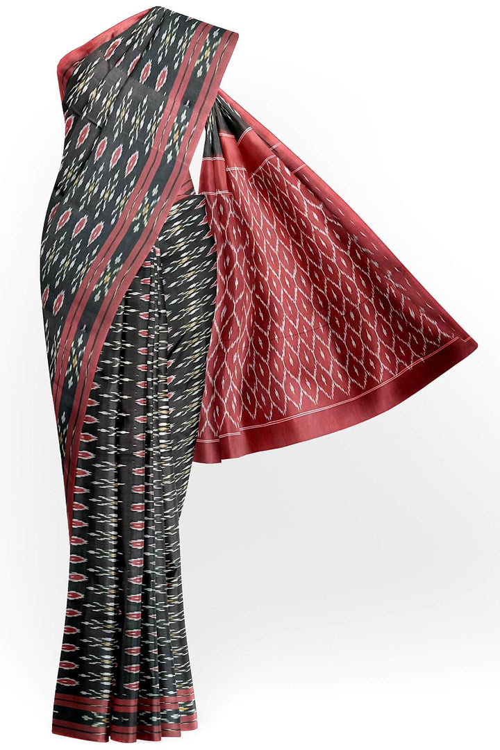 Ikkat pure cotton saree in black